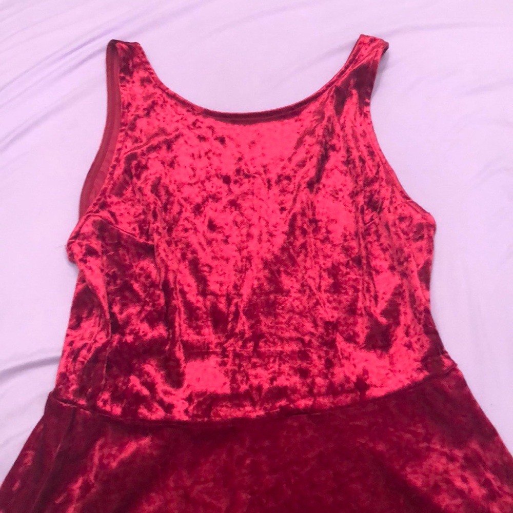 NWOT Crushed Red Velvet Dress